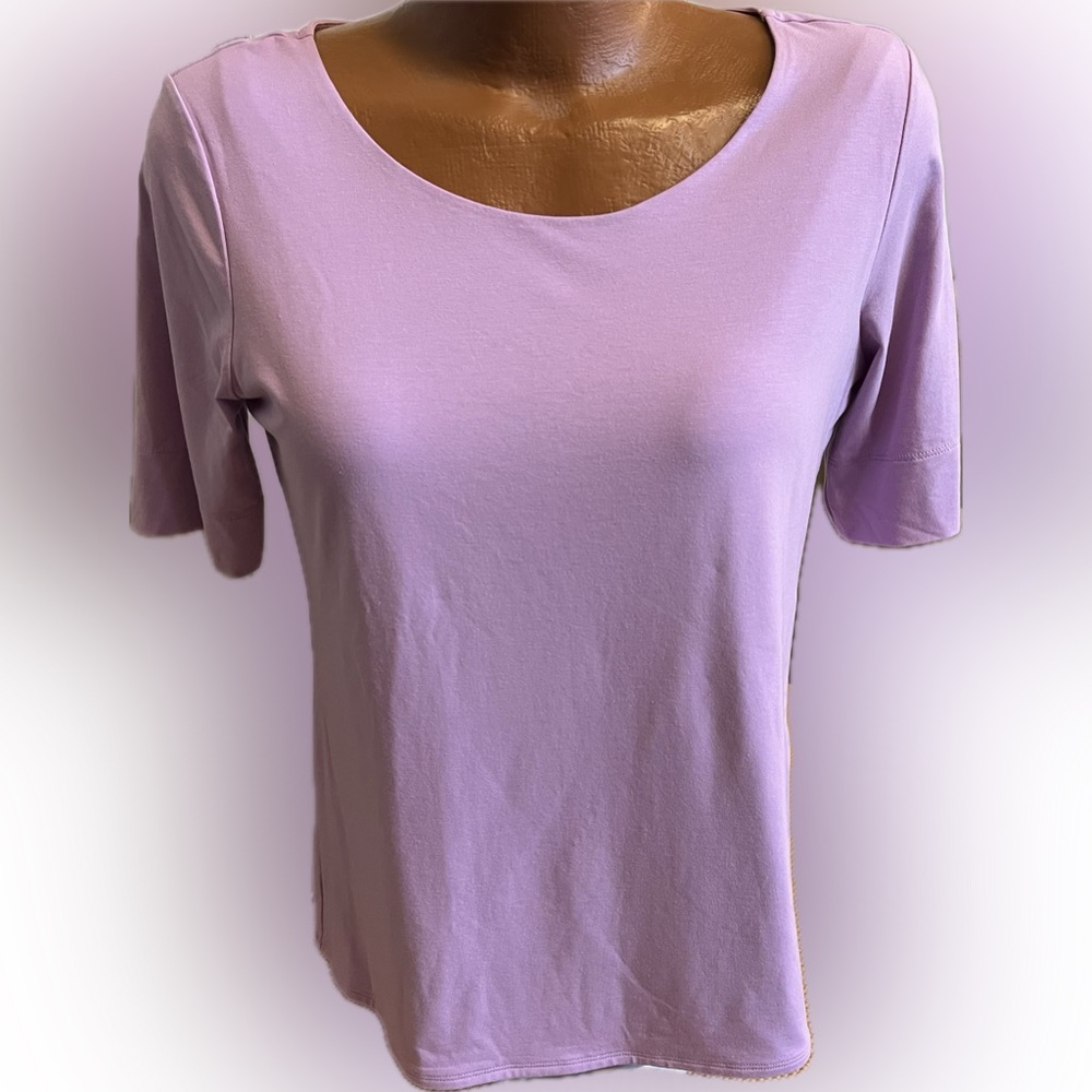 Chico’s super soft lavender scoop neck short sleeved ultimatum tee top 2 / L 14
